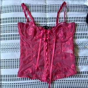 Pretty little thing pink floral corset